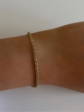 14K Gold Rope Chain Bracelet - Elegant Women's Jewelry